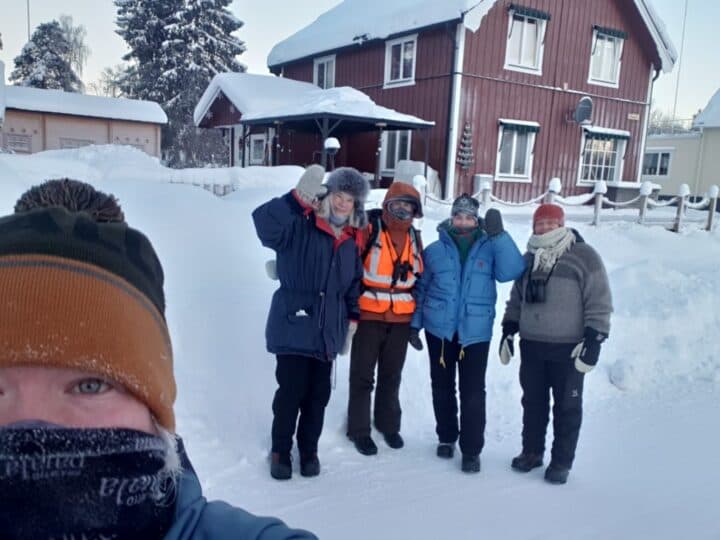 Några av Jokkmokklagets deltagare. Från vänster: Emma, Annsofi, Ida, Agnes och Lotta.