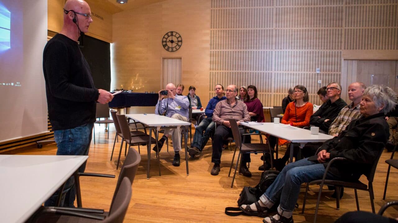 Ulf Hägglund VD på Jokkmokks utvecklingsbolag Strukturum föreläser om naturen och kulturens ...